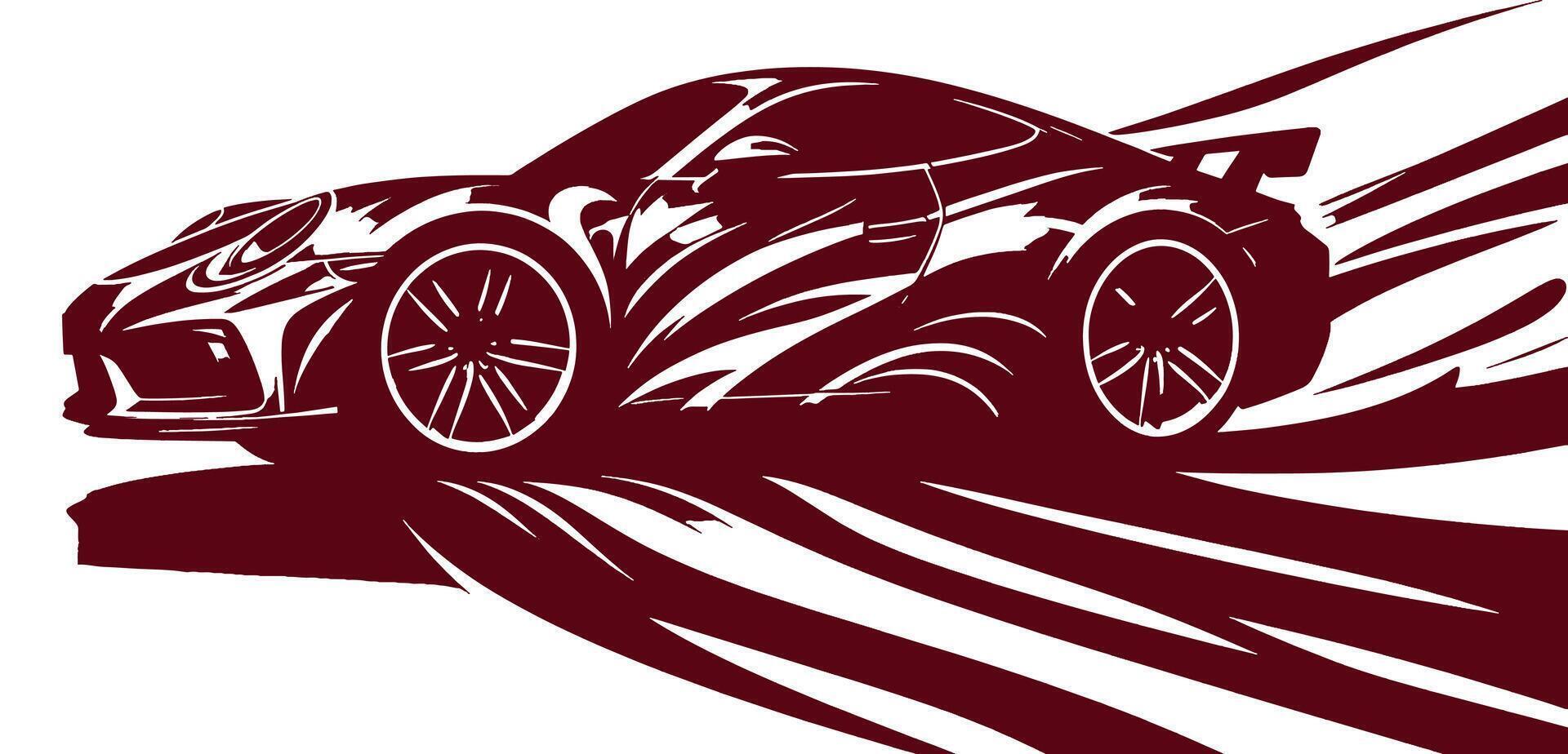 Racing car with flames on it vector