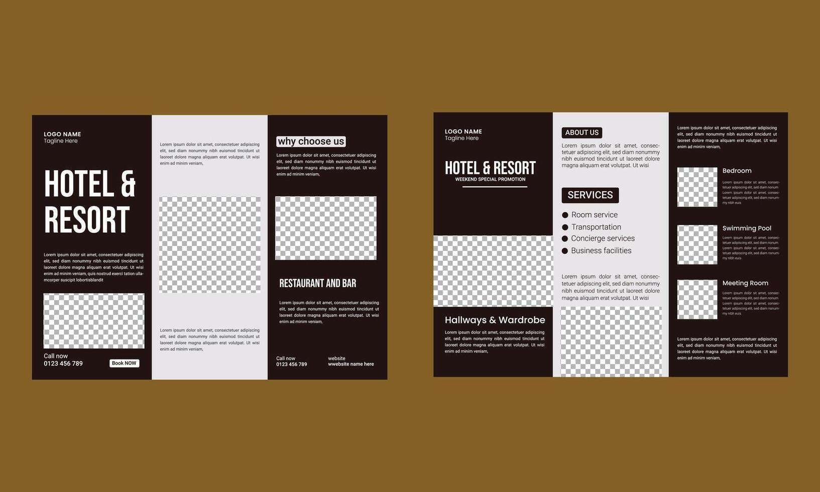 Brochure template for hotel business vector