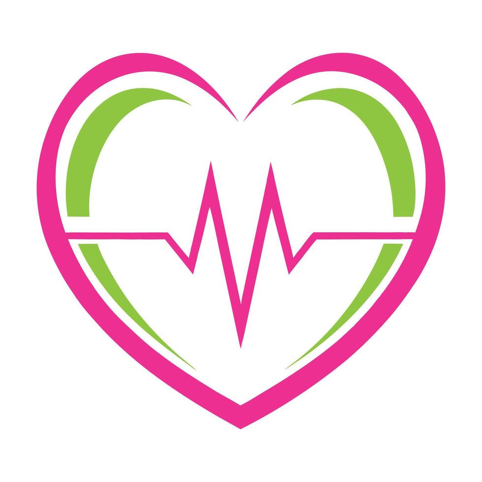 Health and Vitality Icon with ECG Line design vector