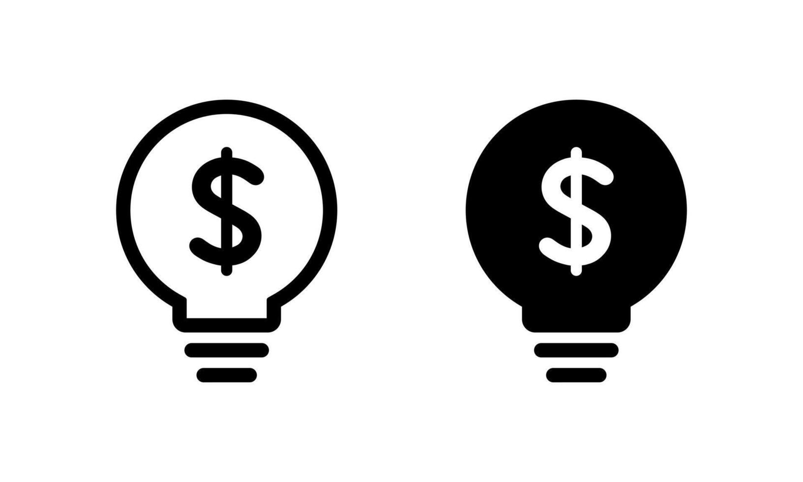 Light bulb dollar icon isolated on white background. Money idea sign symbol illustration vector
