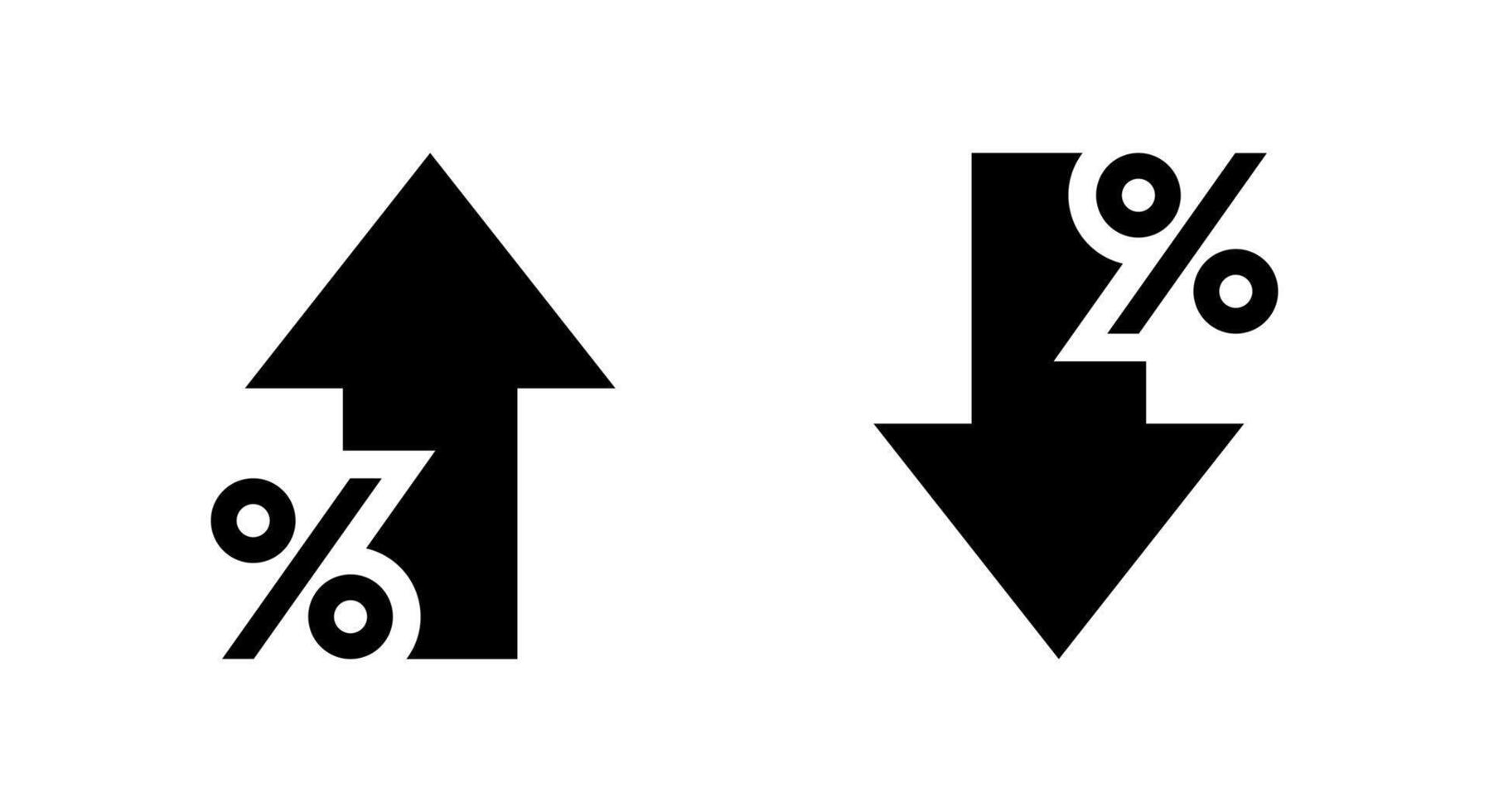Percent up and down icon isolated on white background. Percentage arrow growth and decline sign symbol vector