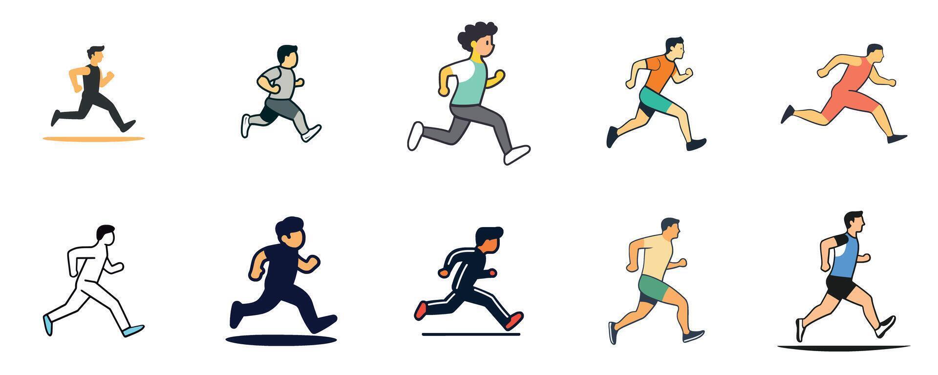 Dynamic Running Motion for Fitness and Exercise vector