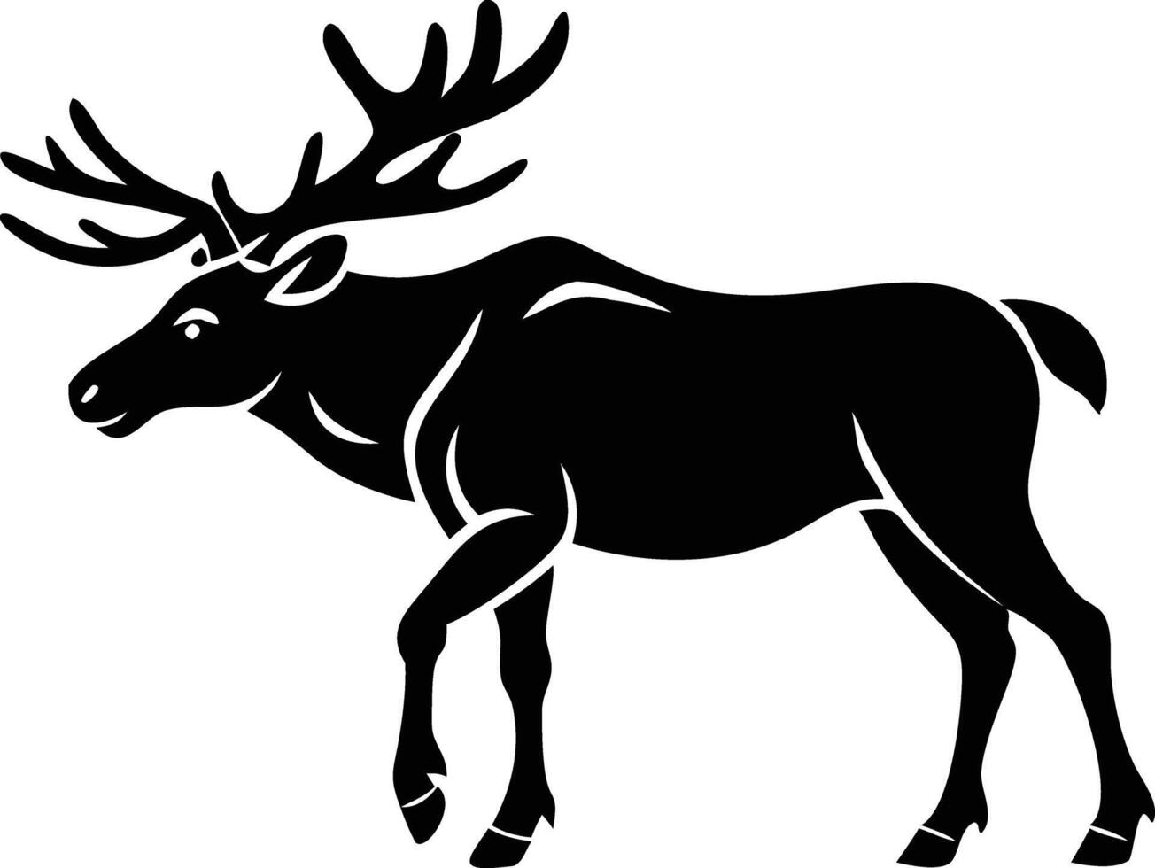 Moose Illustration, Wildlife Silhouette Art vector