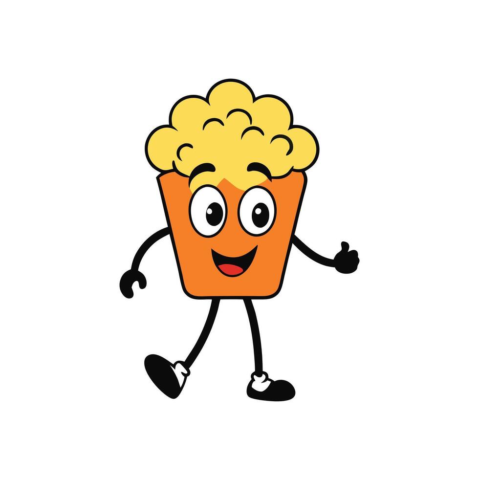 Happy Cartoon Container with Eyes and Arms Walking vector