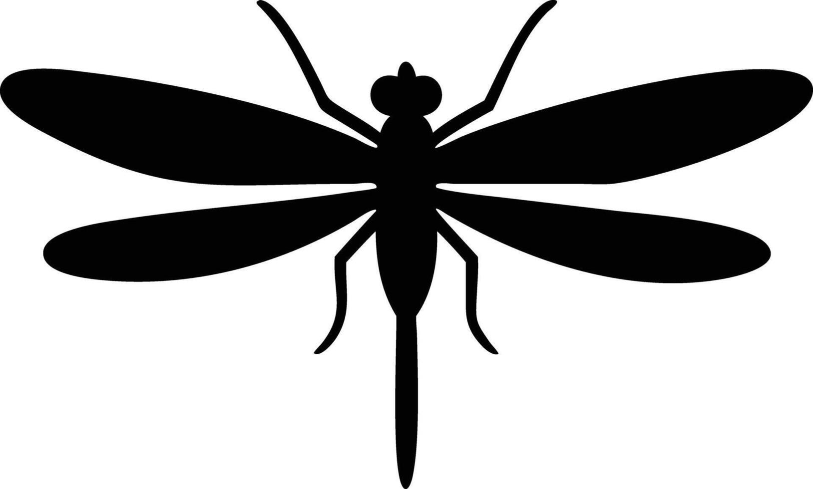 Dragonfly Simple Silhouette Design Insect Icon vector
