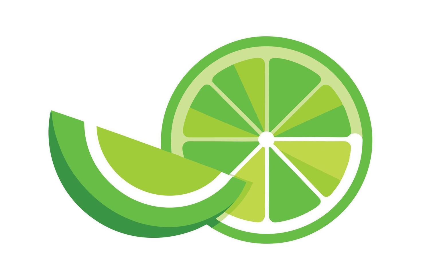 Sliced Green Lime with Segment and Pulp Isolated on Transparent Design vector