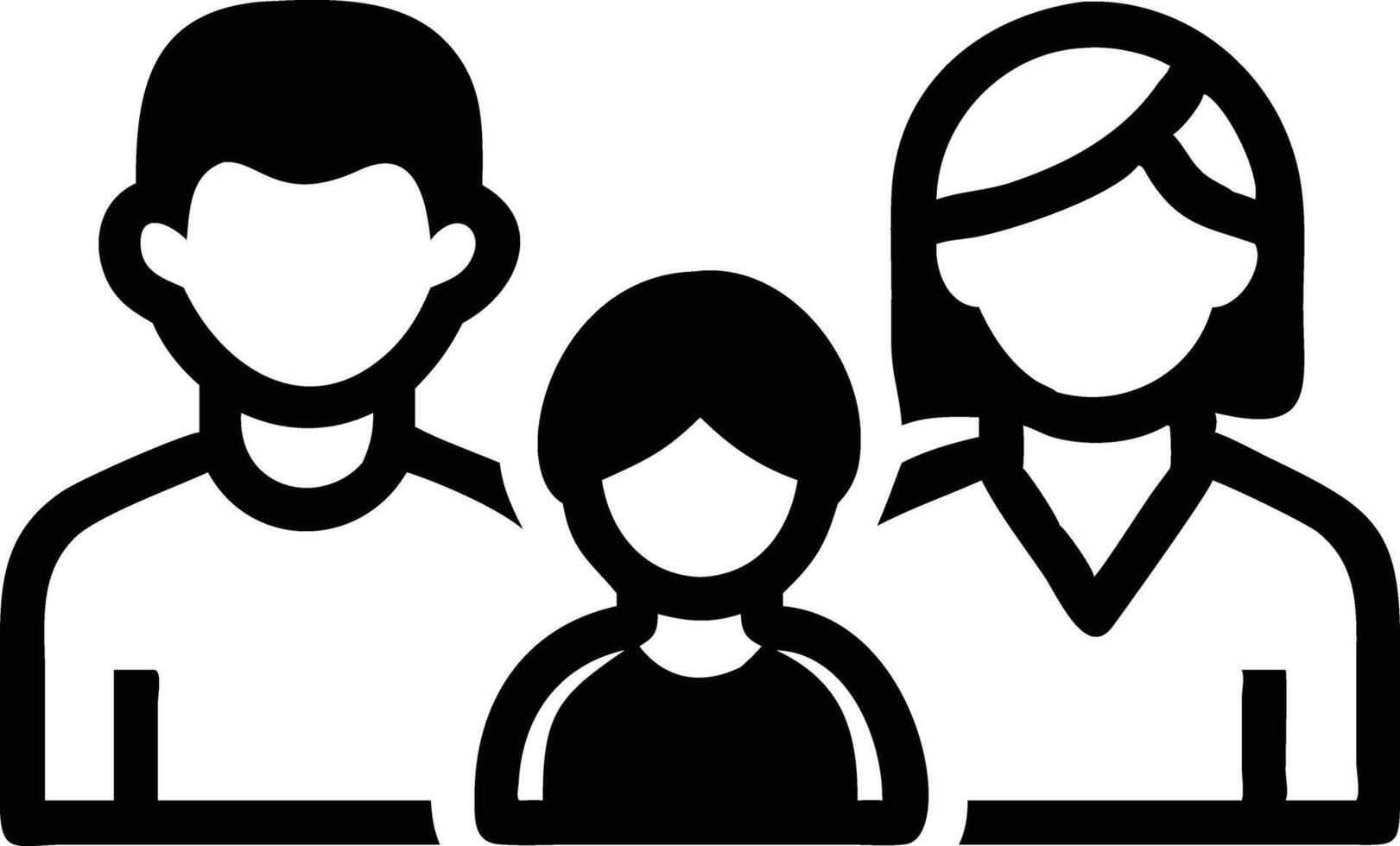 Family Icon Father, Mother, Child Together Outline Style vector
