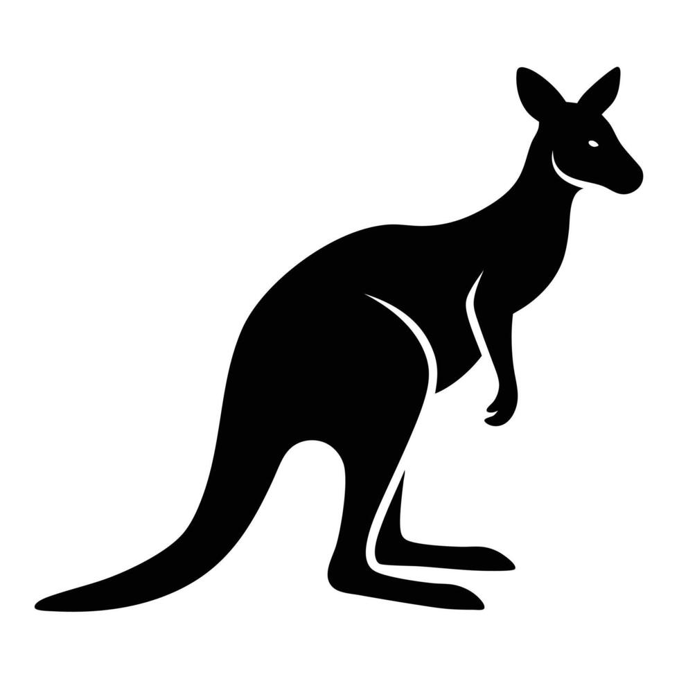 Kangaroo Silhouette Isolated on Transparent Background vector