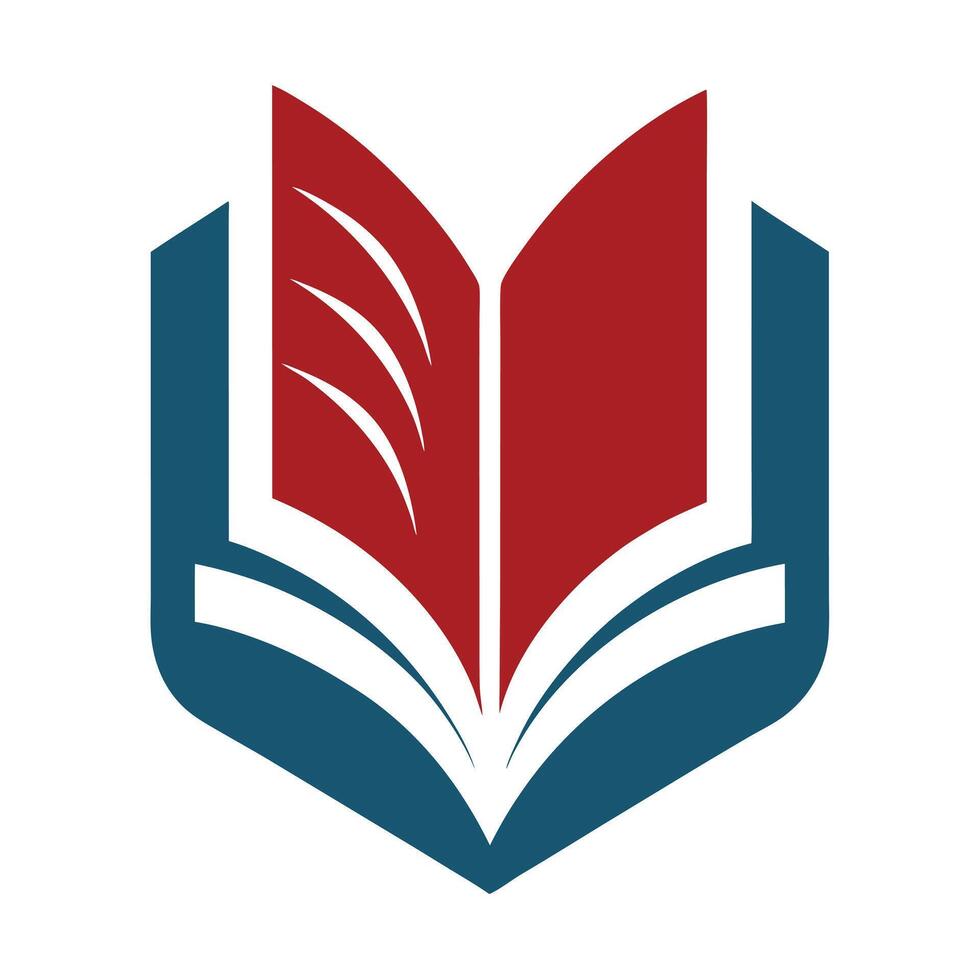 Open Book with Blue Cover and Red Pages Abstract on Transparent Background vector