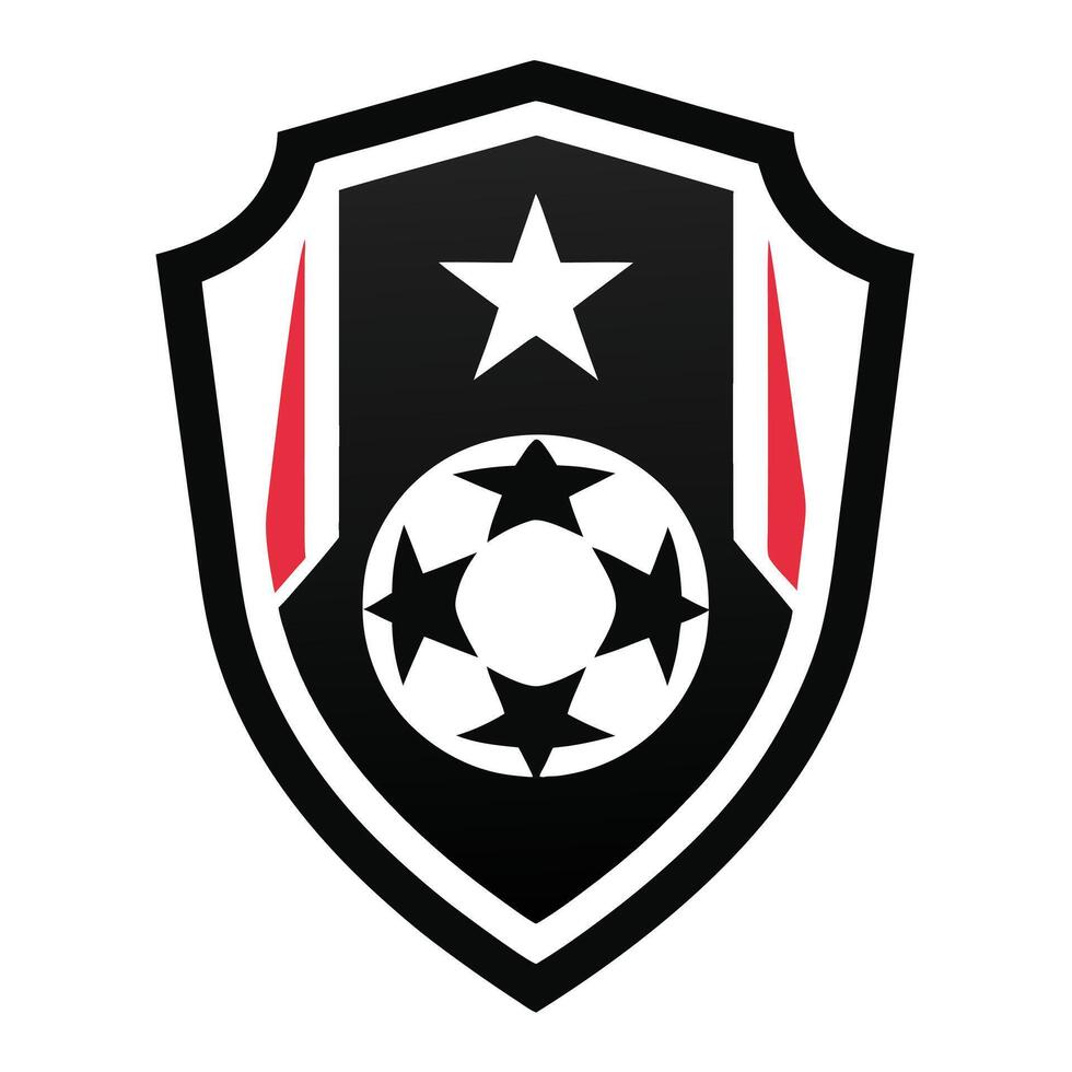 Striking Shield Icon with White Star and Red Accents on Transparent Background vector