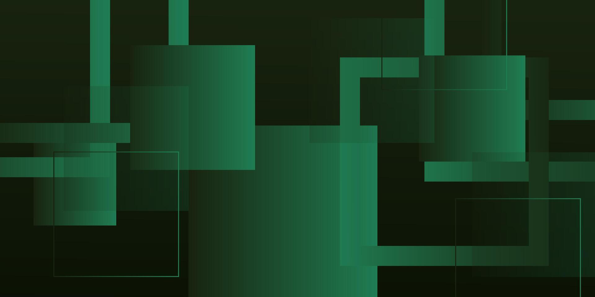 Abstract colored green square overlapping 3D background. Trendy shape pattern combination. Eps10 vector