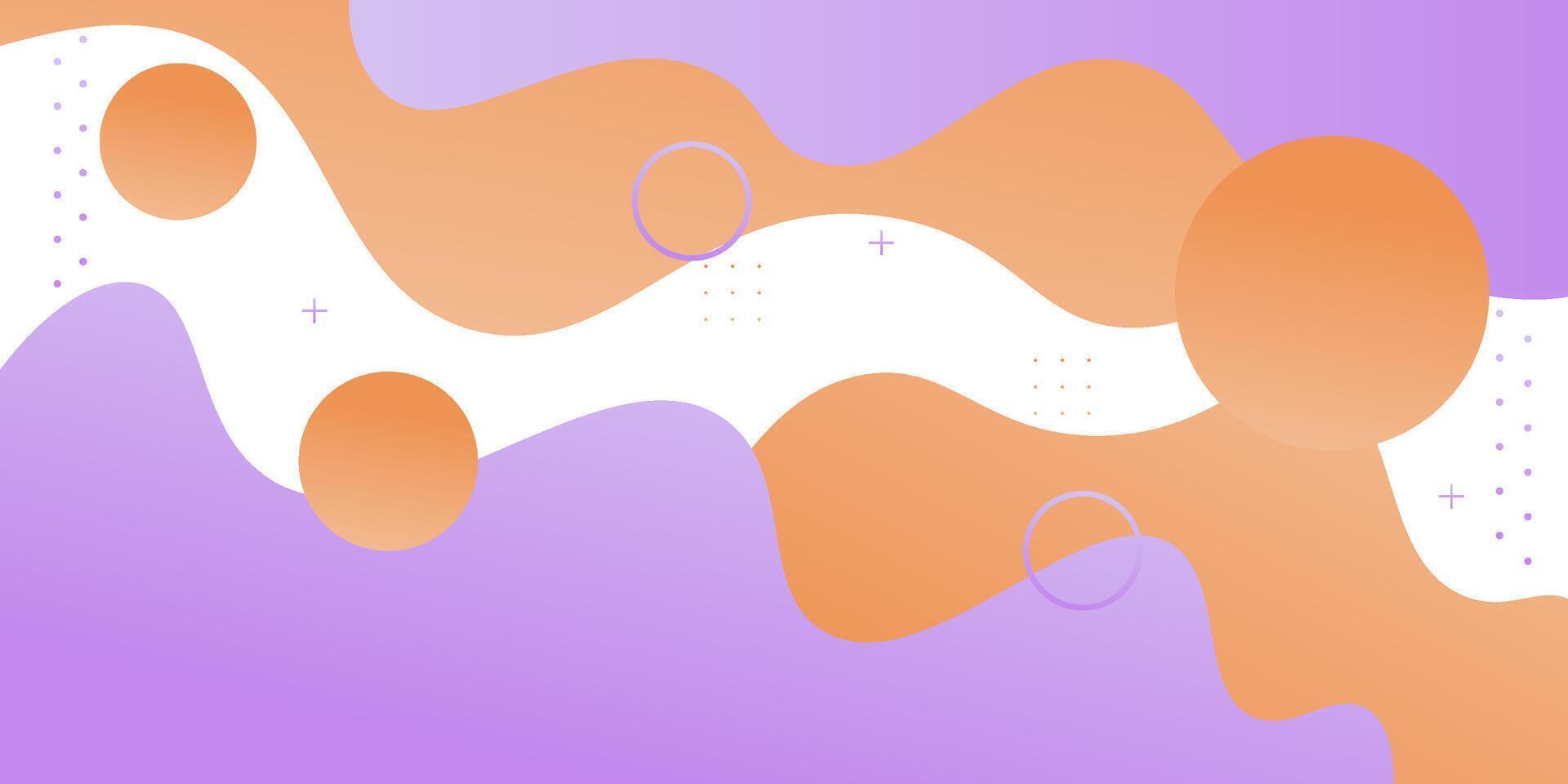 Abstract purple and orange liquid 3D background. Trendy modern banner pattern. Eps10 vector