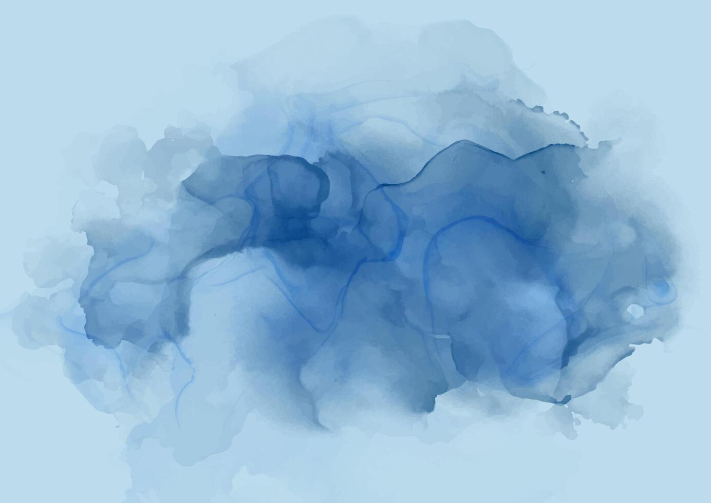 Hand painted abstract alcohol ink background in shades of blue vector