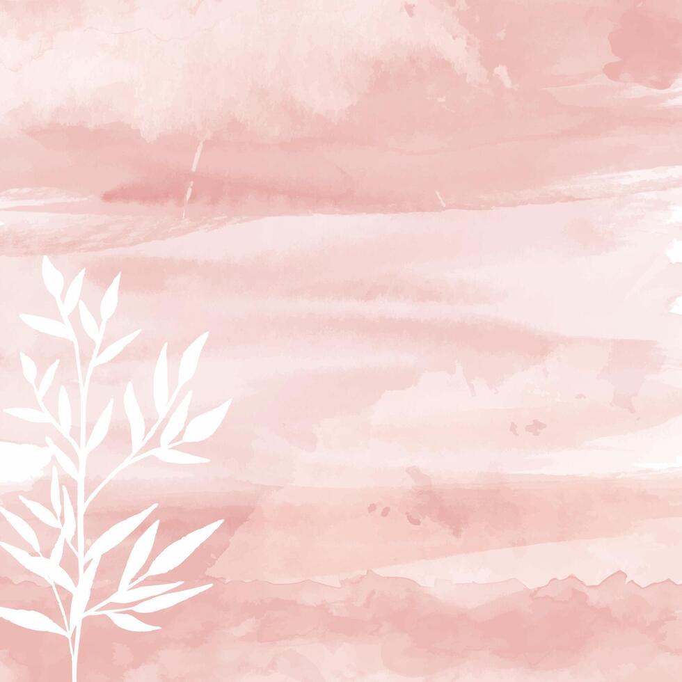 Hand painted watercolour background with decorative floral design vector