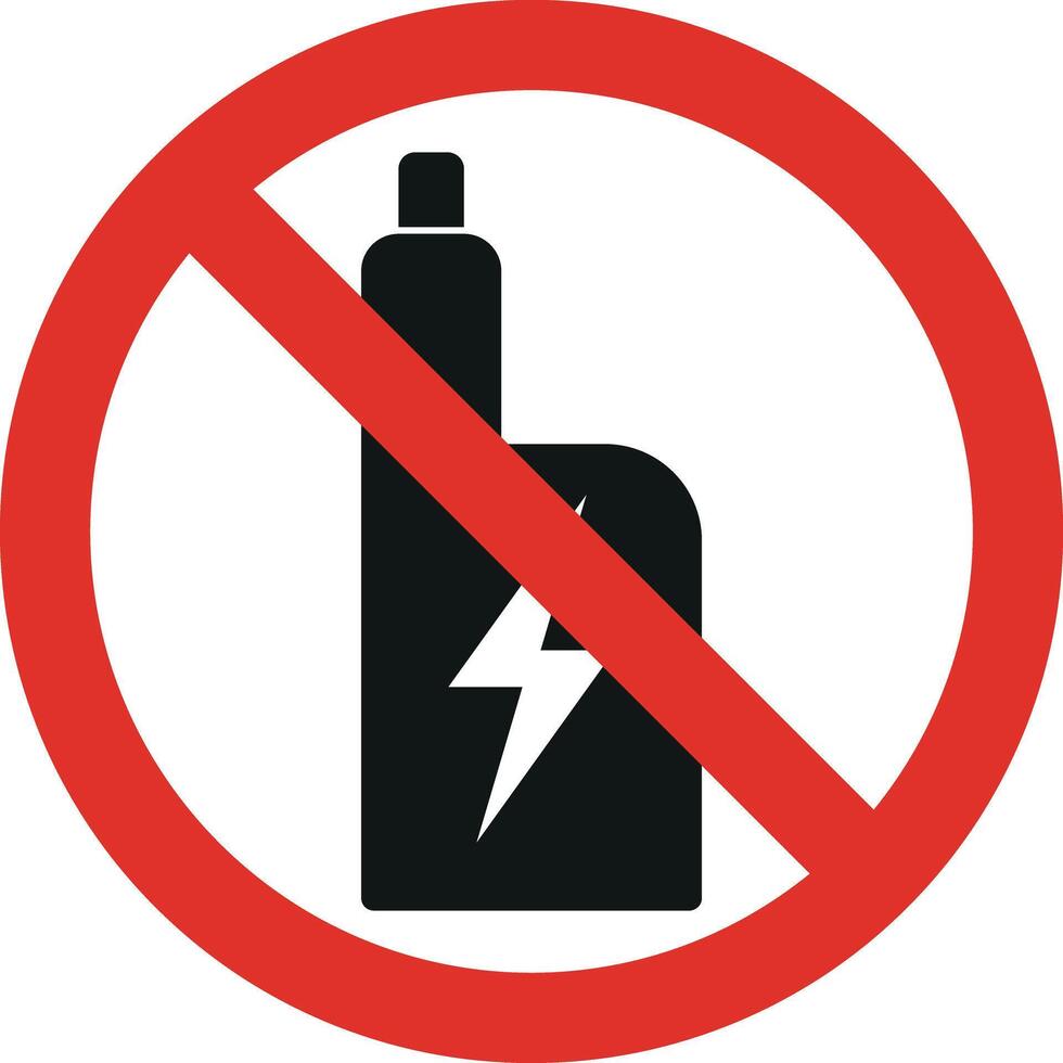No vaping sign . Forbidden electronic cigarette sign . Vaping warning sign . illustration vector