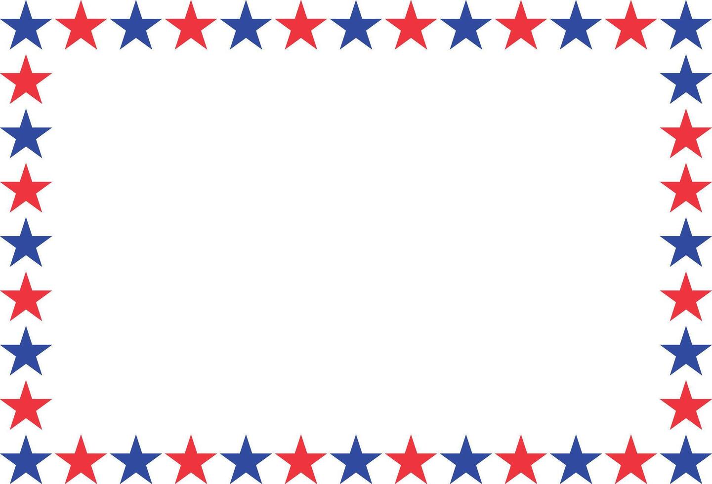American patriotic stars horizontal frame . American patriotic border frame for cards and invitations . illustration vector