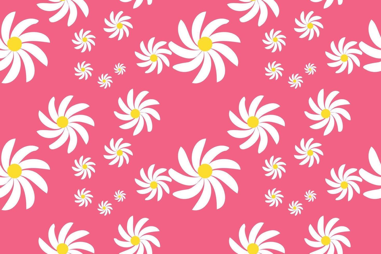 Vintage Daisy Pattern Drawing. Retro Seamless Pattern Background Granny Style. Patchwork Flowers. vector