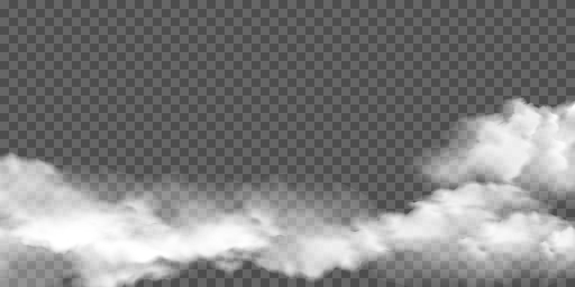 Realistic white fog or smoke overlay effect vector