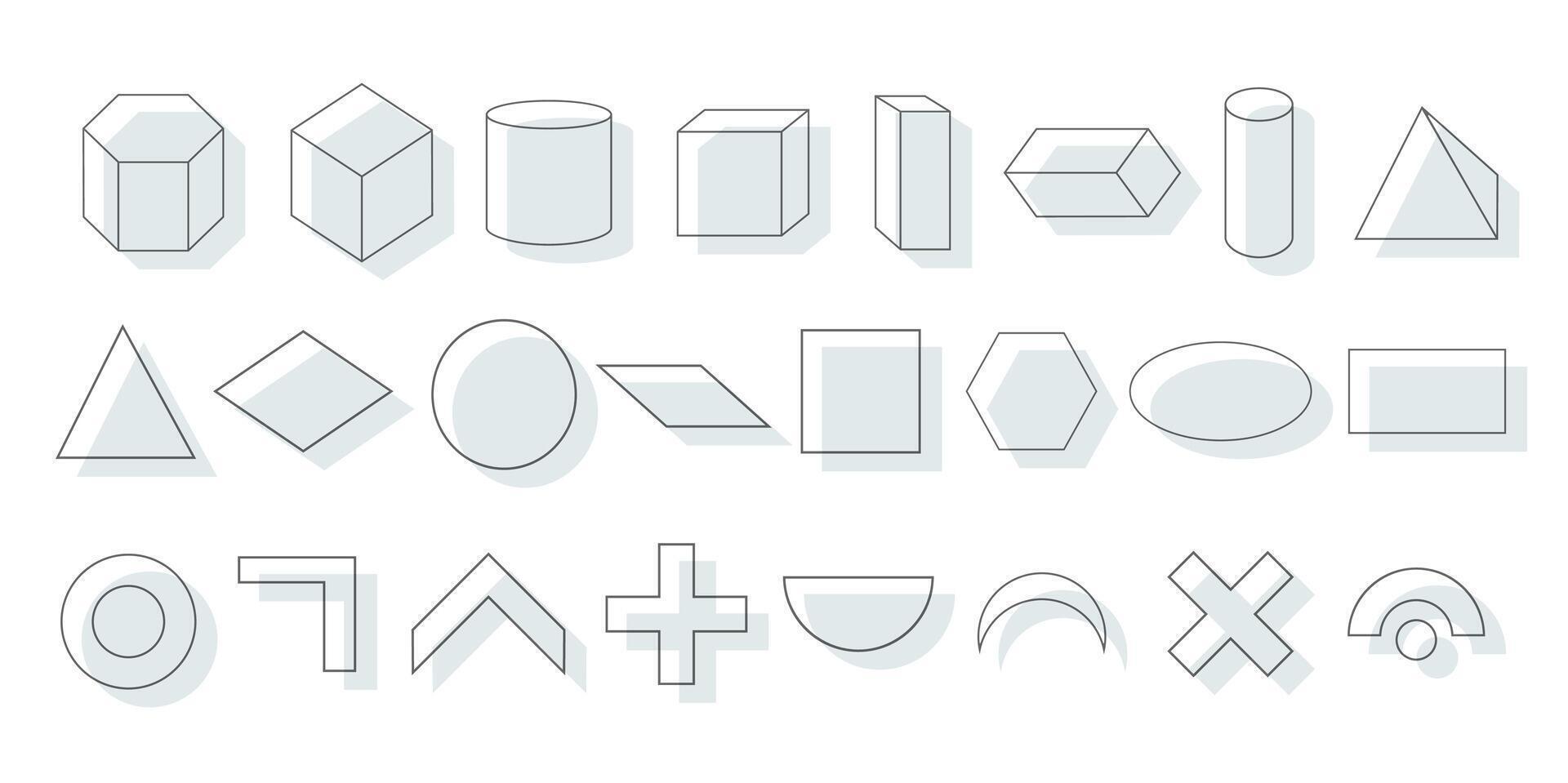 Simple geometric shapes, modern symbols vector