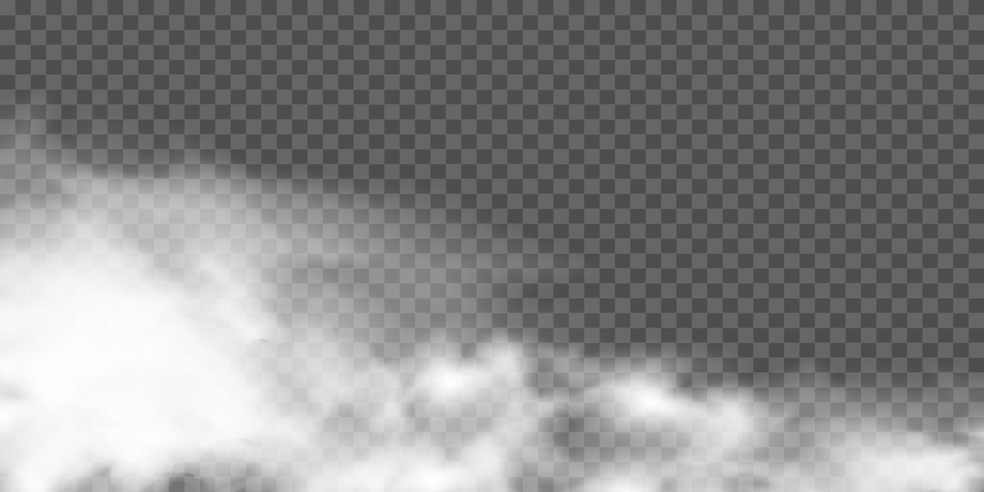 Realistic white fog, smoke overlay effect vector