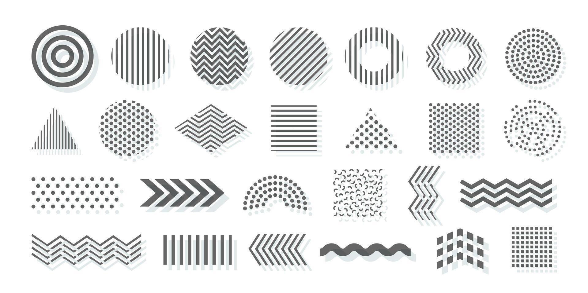 Set of Memphis design elements vector