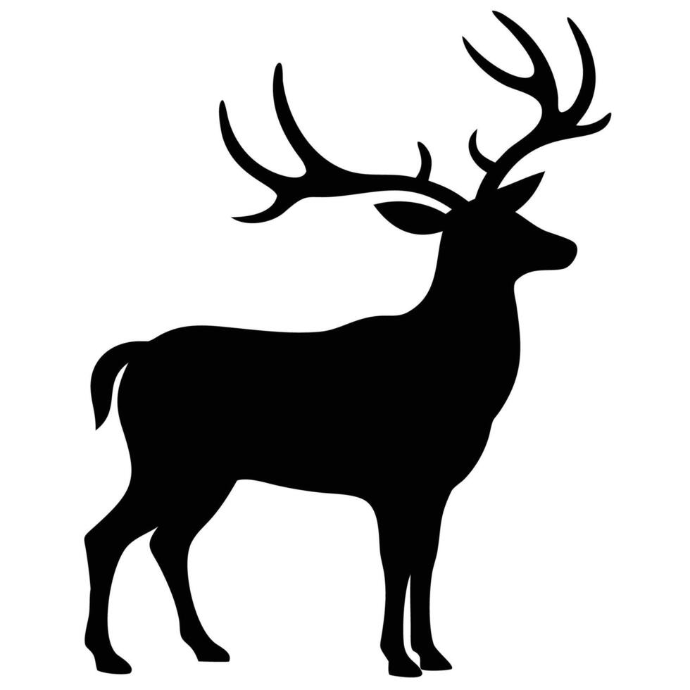 Stag Silhouette - Majestic Deer with Antlers vector