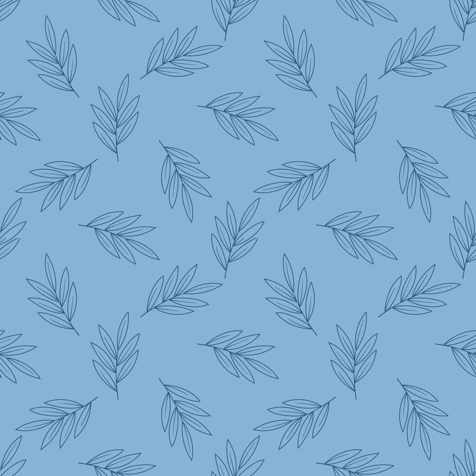 A beautifully seamless pattern of vibrant leaves on a blue background vector