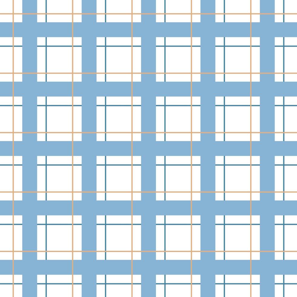 A blue and white plaid pattern on a white background. Seamless pattern vector