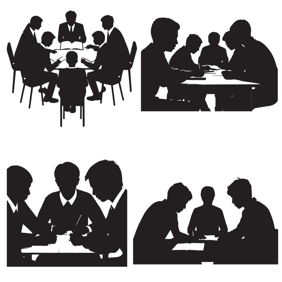 Abstract Silhouette of group study vector