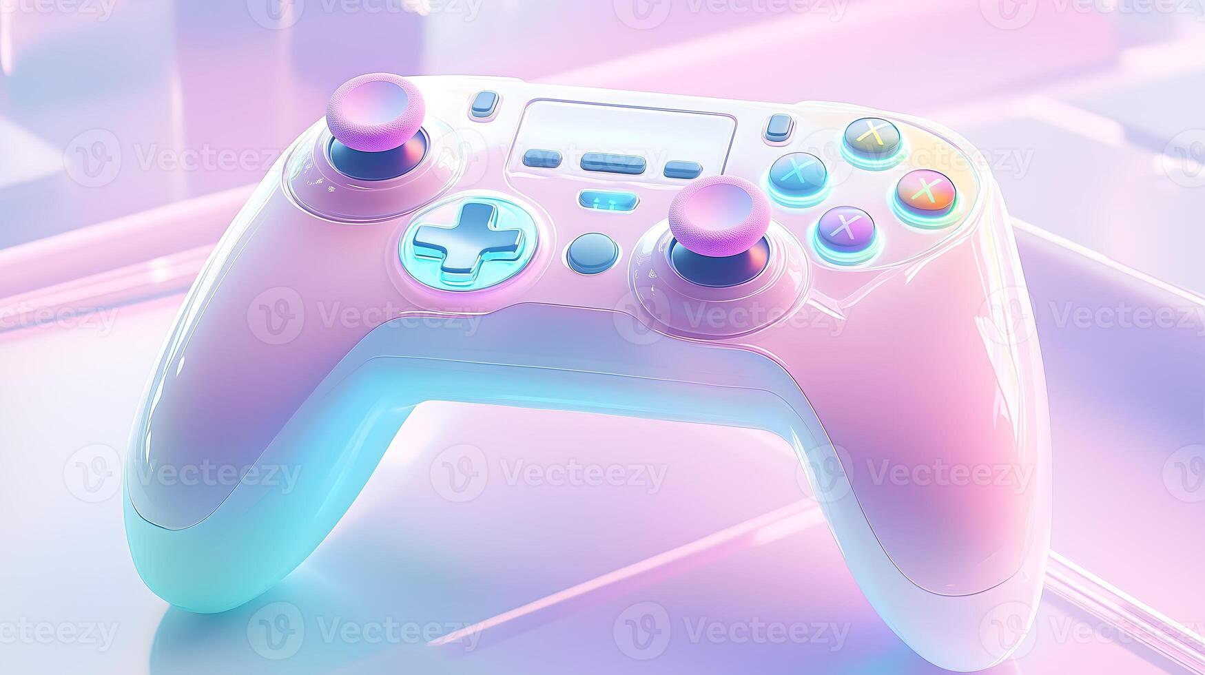 A game controller with neon lights photo