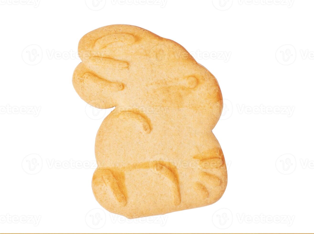 freshly baked golden brown Easter bunny cookies isolated on white background, capturing the essence of spring celebrations and Christian traditions, photo