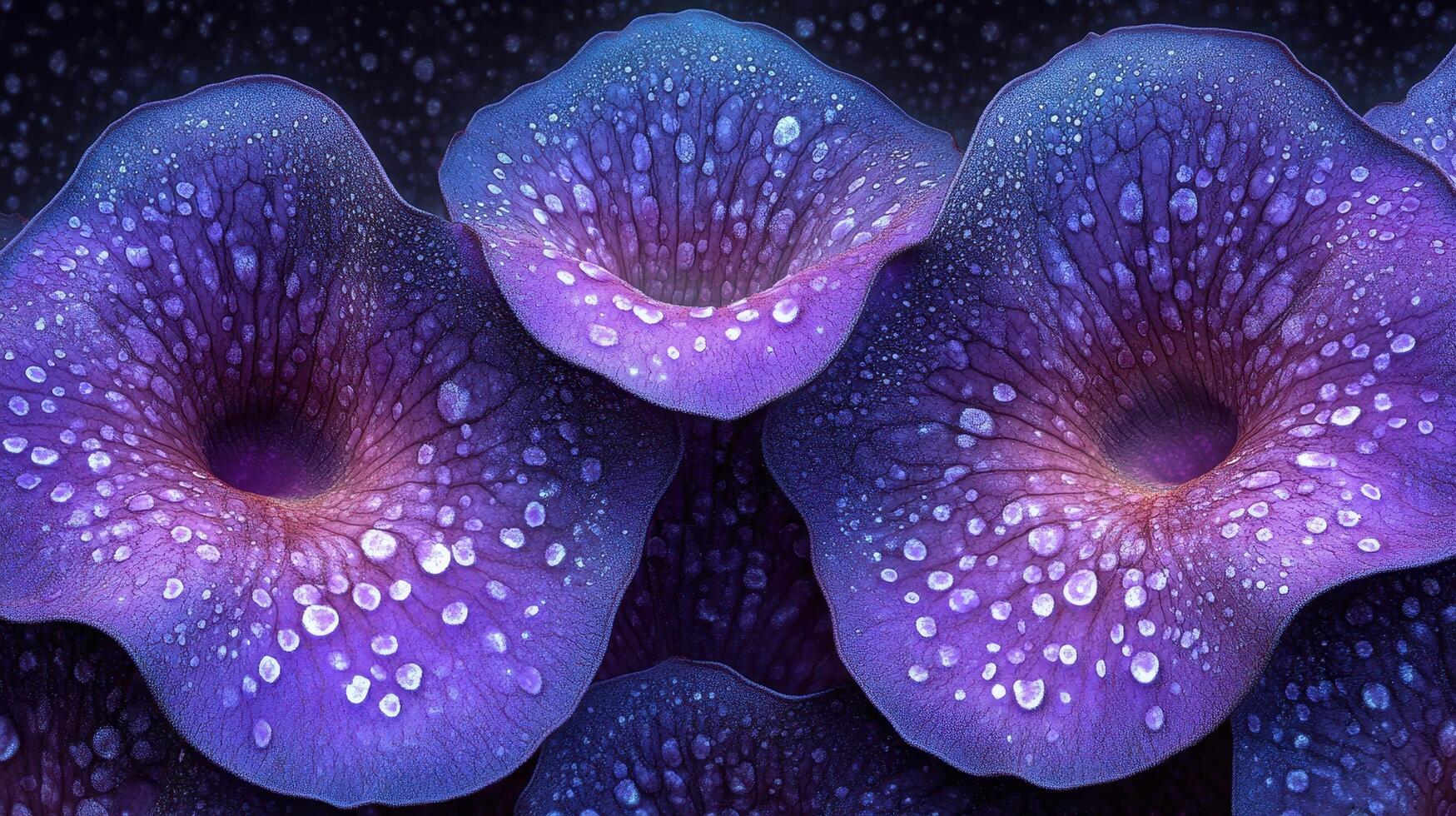 Dew Kissed Petals Deep Purple Blooms photo
