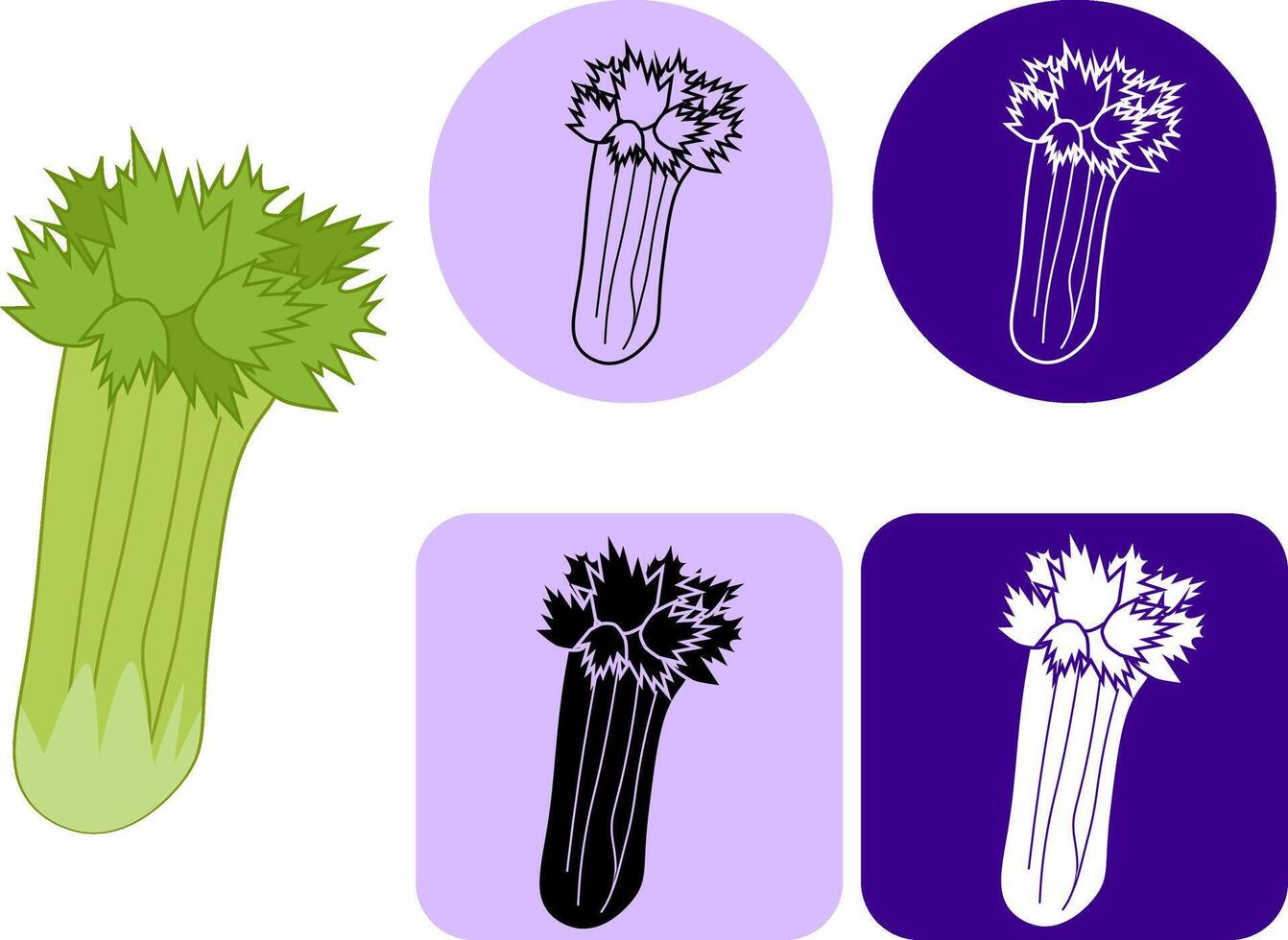 Celery icon linear logo mark in black and white. flat line illustration for package, kitchen design, fabric and textile. Eat green vector