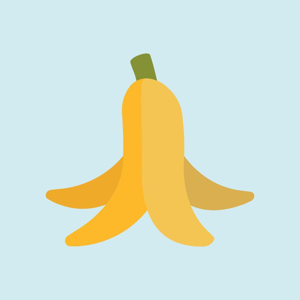 Falling prank banana peel icon showcases comedic timing, trickery, and classic joke elements. vector