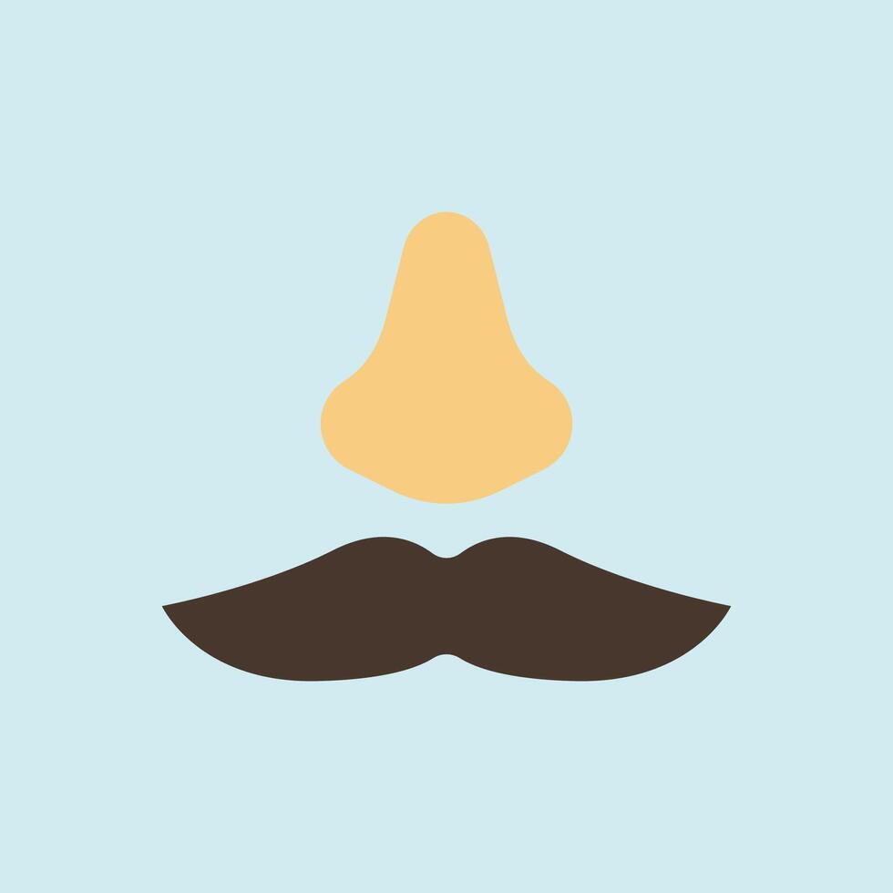 Detective mustache icon symbolizes mystery, disguise, and humorous role-play. vector