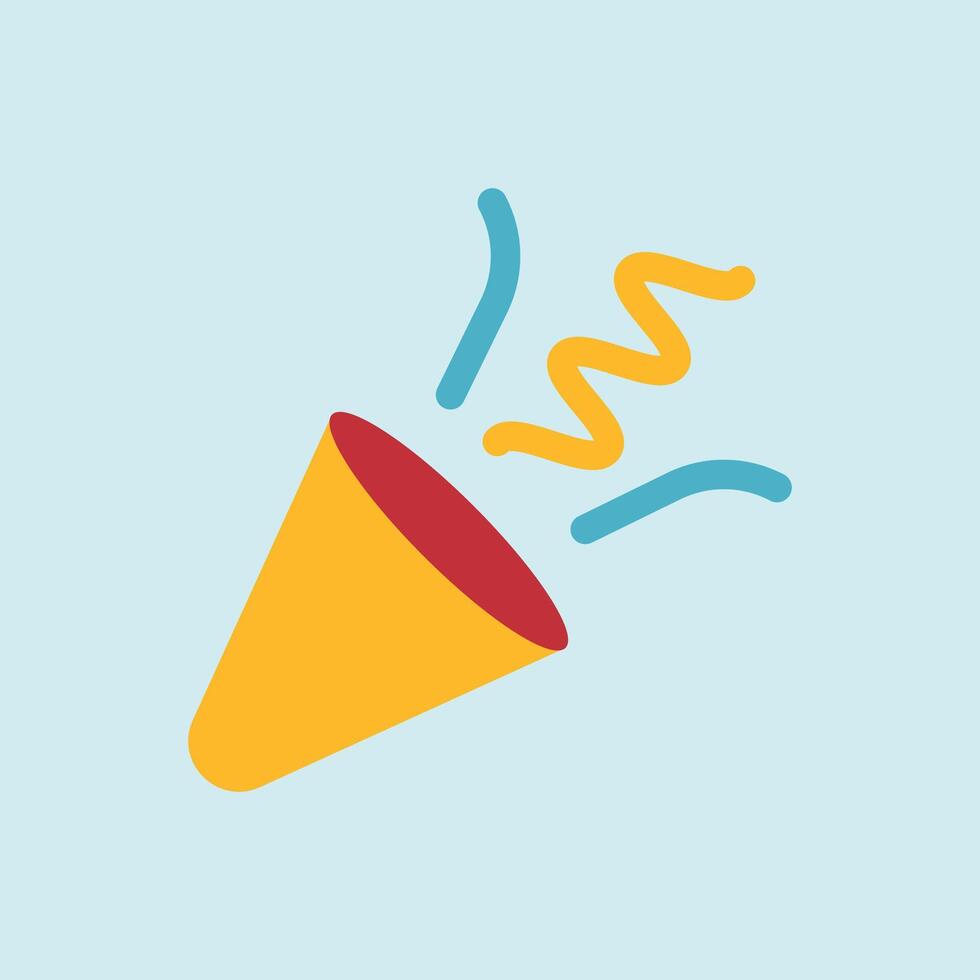 Trick confetti popper icon emphasizes unexpected pranks, laughter, and festive mischief. vector