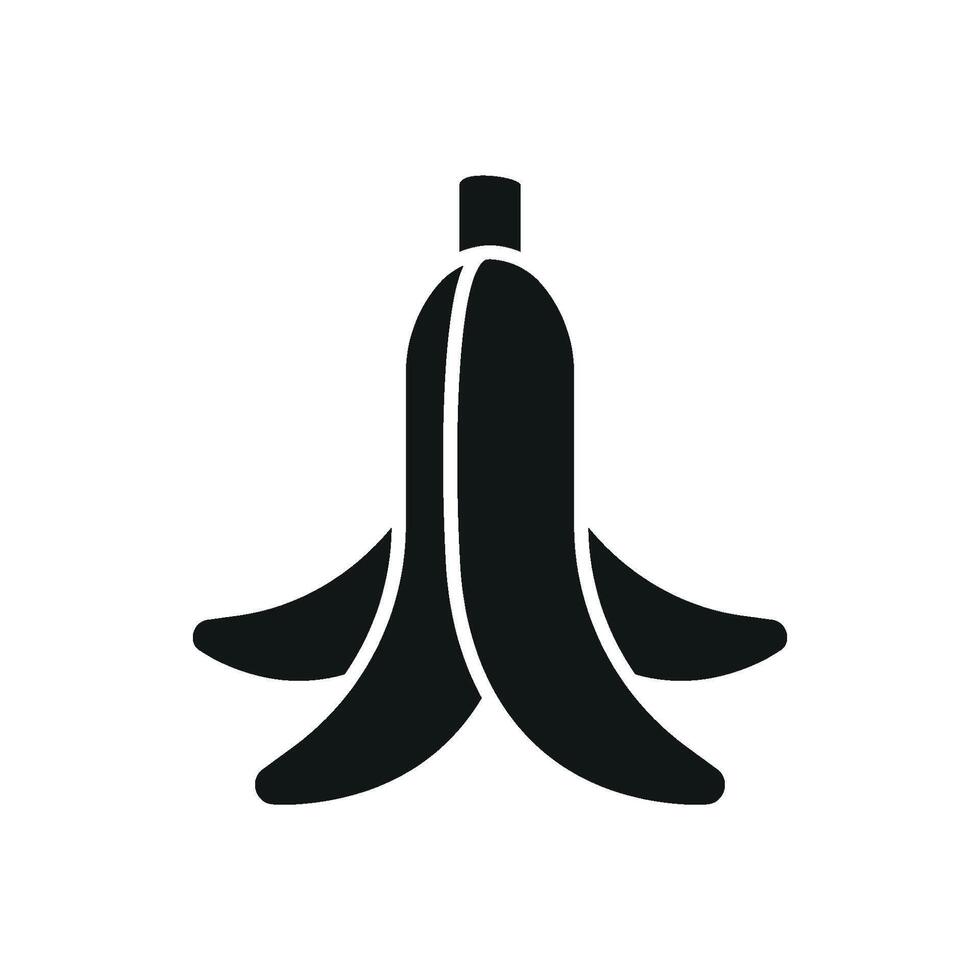 Minimalist banana peel icon represents simplicity, waste awareness, and eco-friendly composting. vector