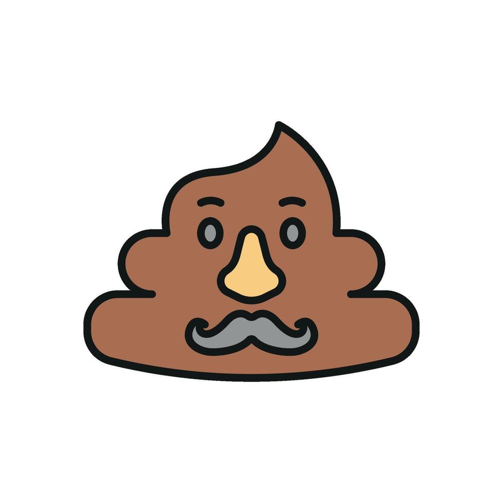 Cartoon poop icon represents comedy, emojis, and lighthearted expressions in digital art. vector