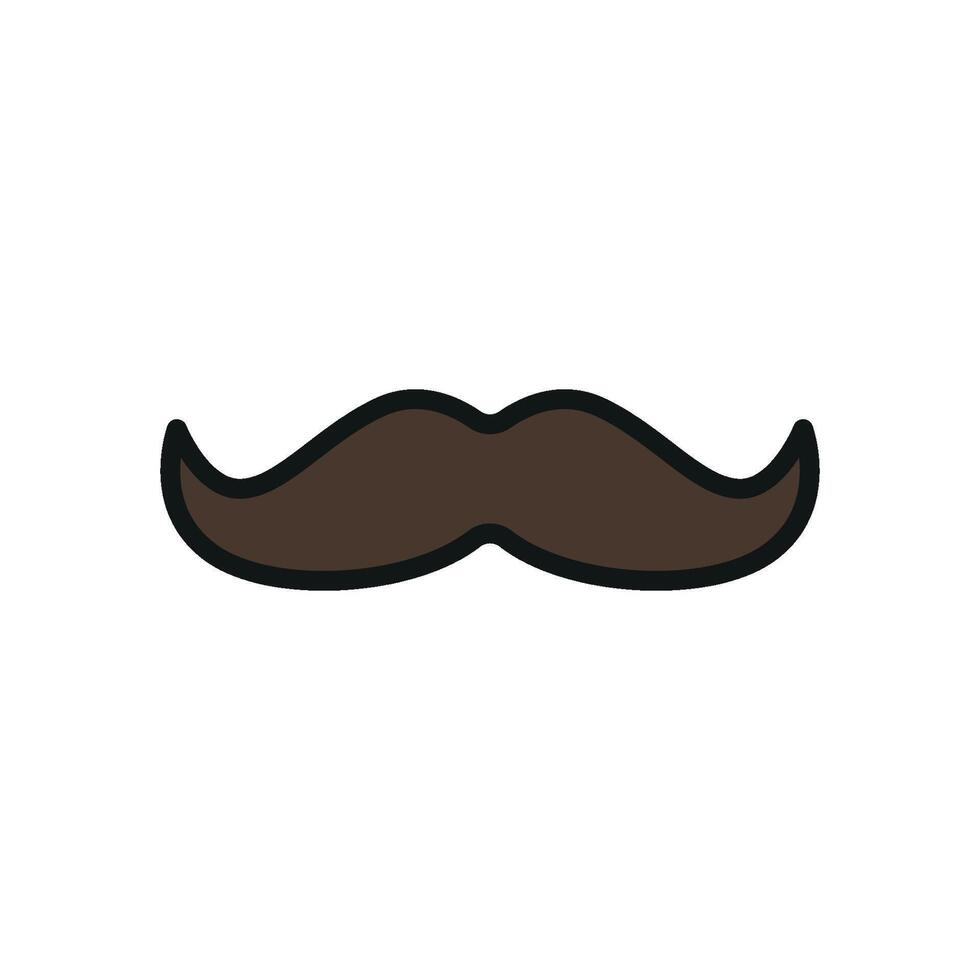 Twisted mustache icon represents villainous humor and playful deception vector