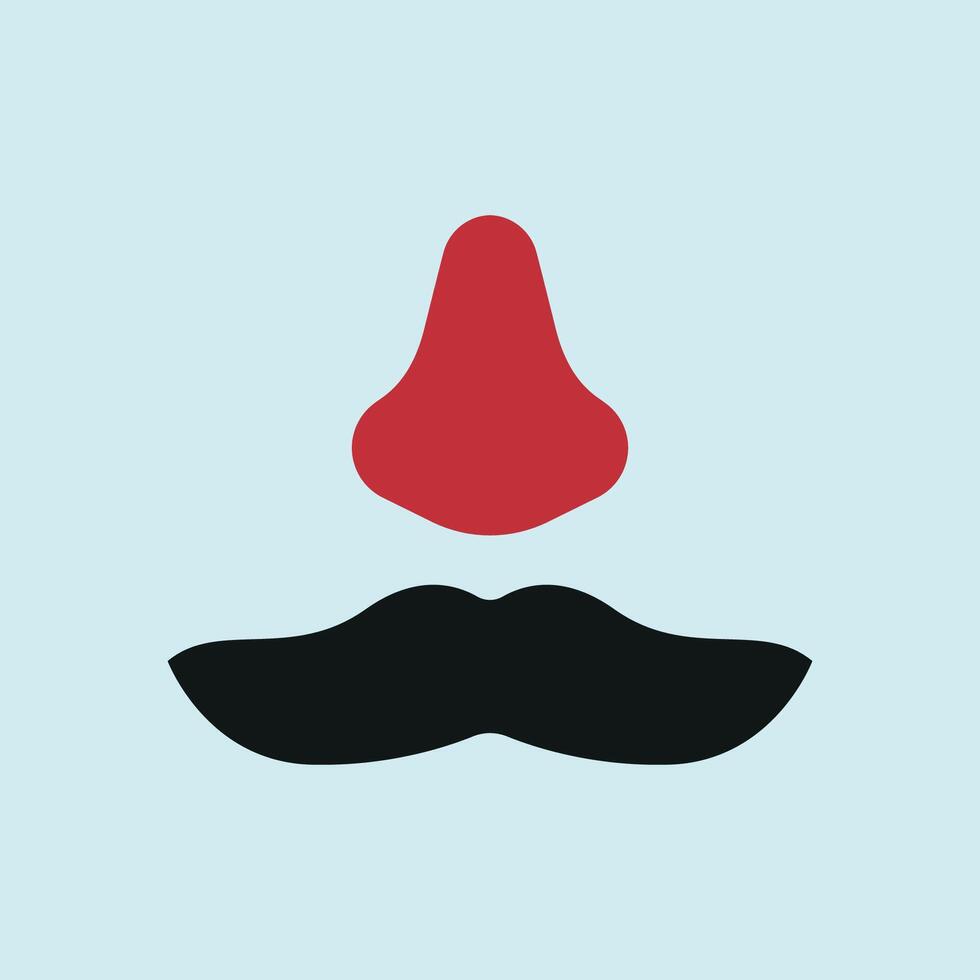 Minimalist mustache icon features a sleek, modern style for subtle prank designs. vector