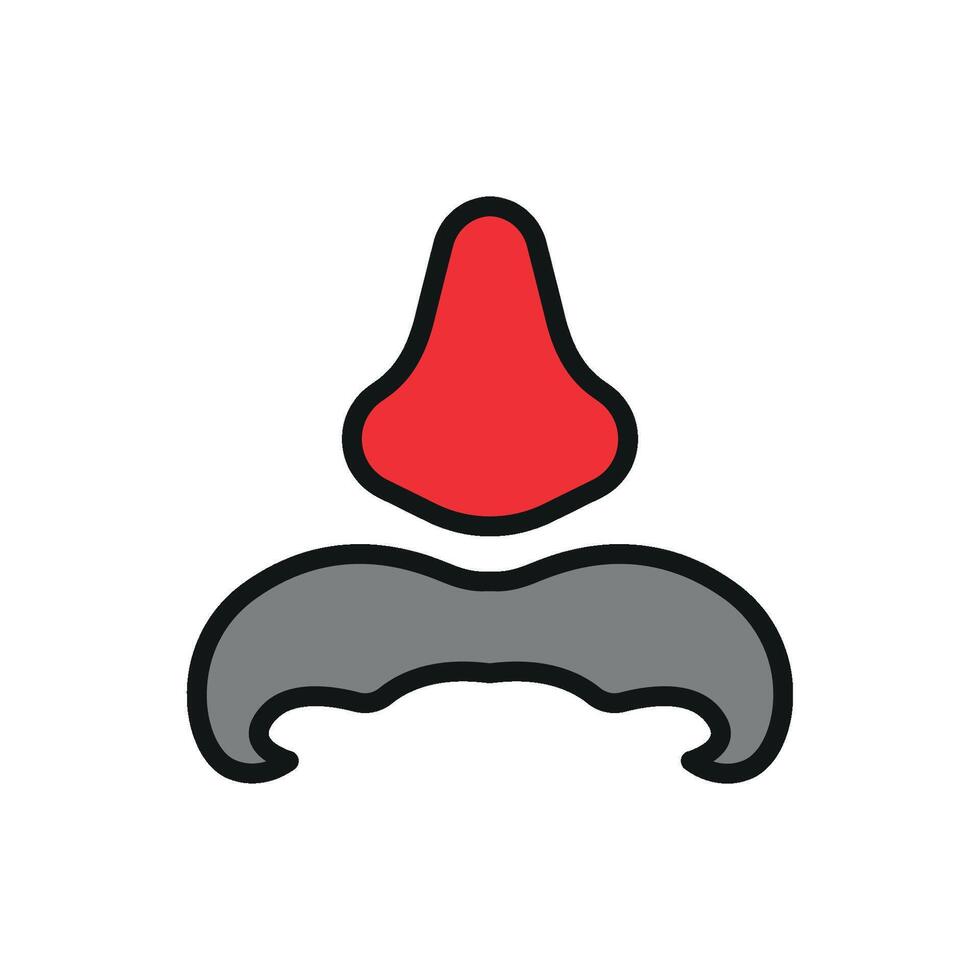 Glowing mustache icon features neon effects for bold, attention-grabbing prank designs. vector