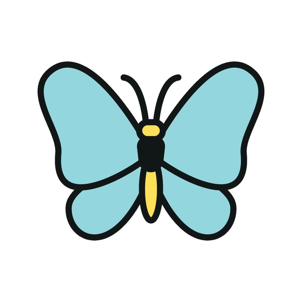Minimalist butterfly icon highlights simplicity, elegance, and modern aesthetics for stylish graphic projects. vector