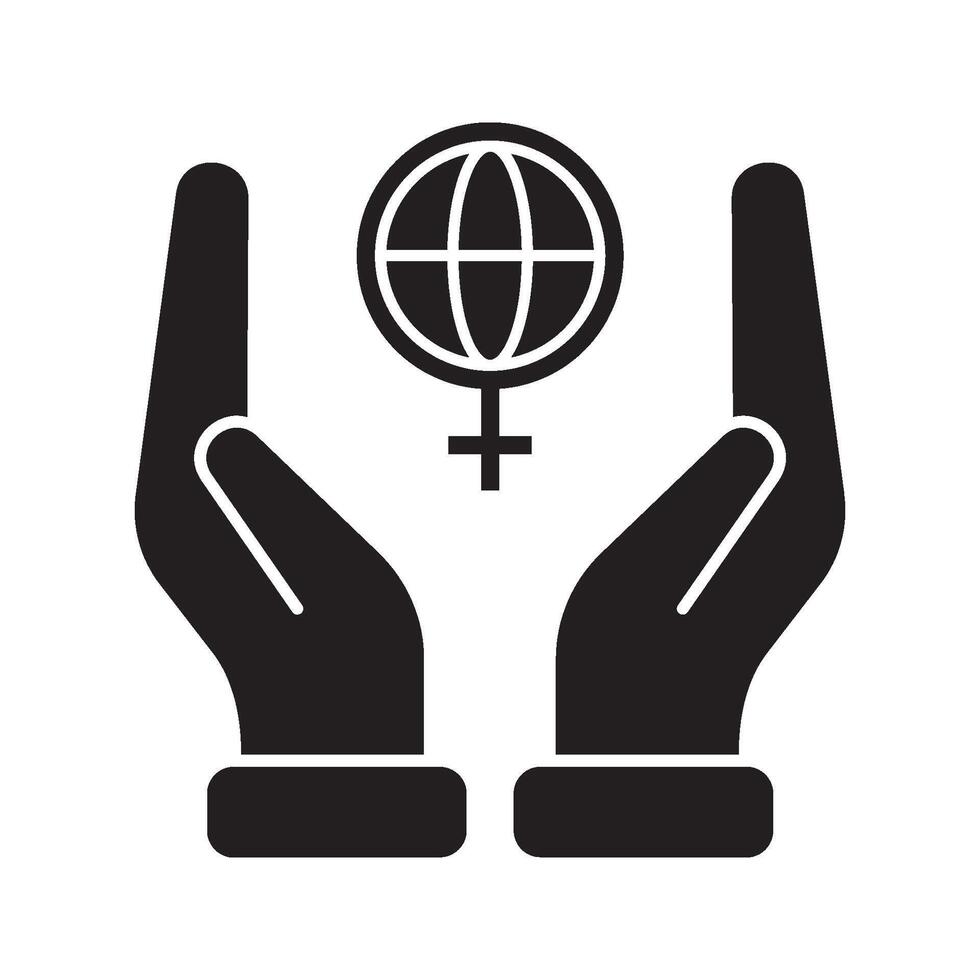 world women's day icon solid style . For your website, logo, app, UI design. illustration, isolated on white background vector