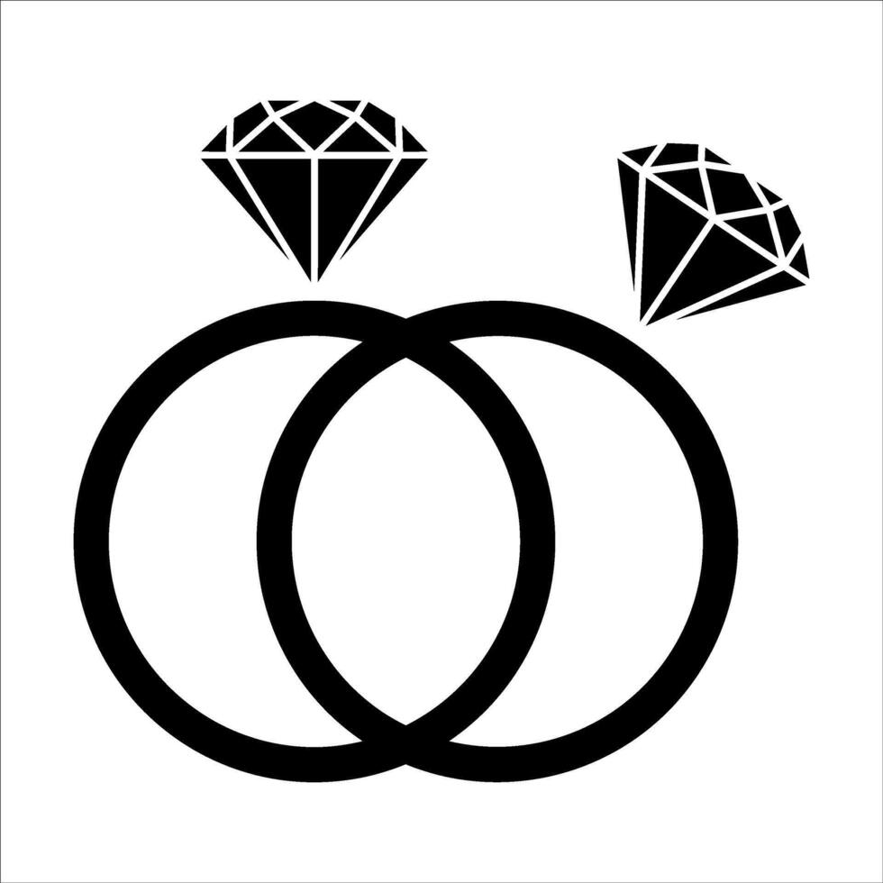 Diamond engagement ring icon, diamond wedding ring. For your website, logo, app, UI design. illustration, isolated on white background. vector