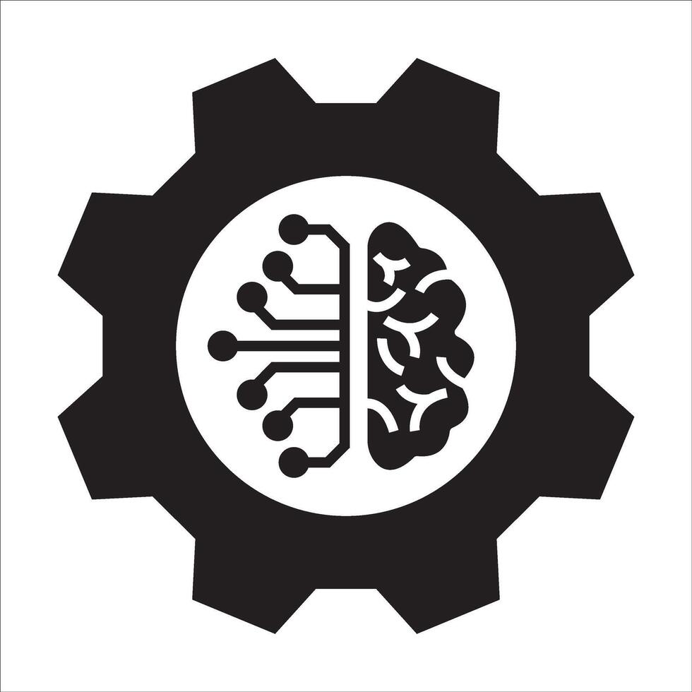 brain gear icon,machine design, modern style, editable eps 10. For your website, logo, app, UI design. illustration, isolated on white background. vector