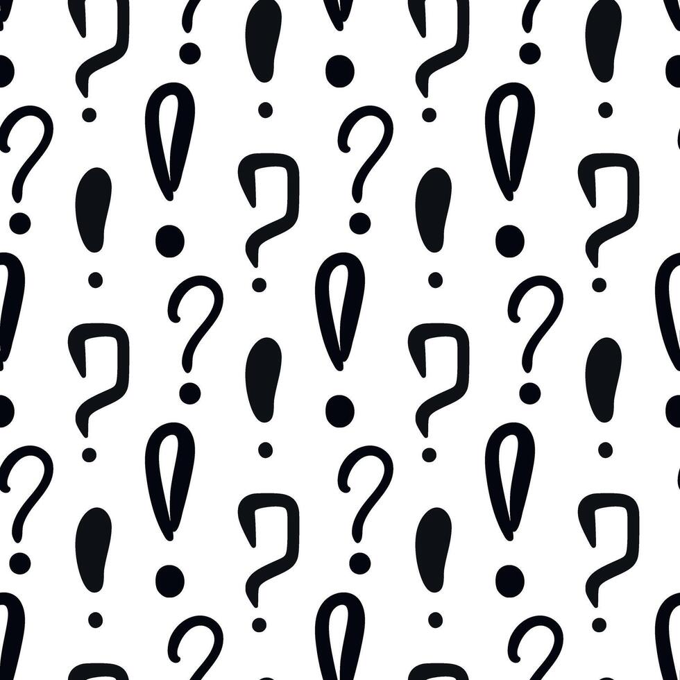 Question and exclamation marks seamless pattern vector
