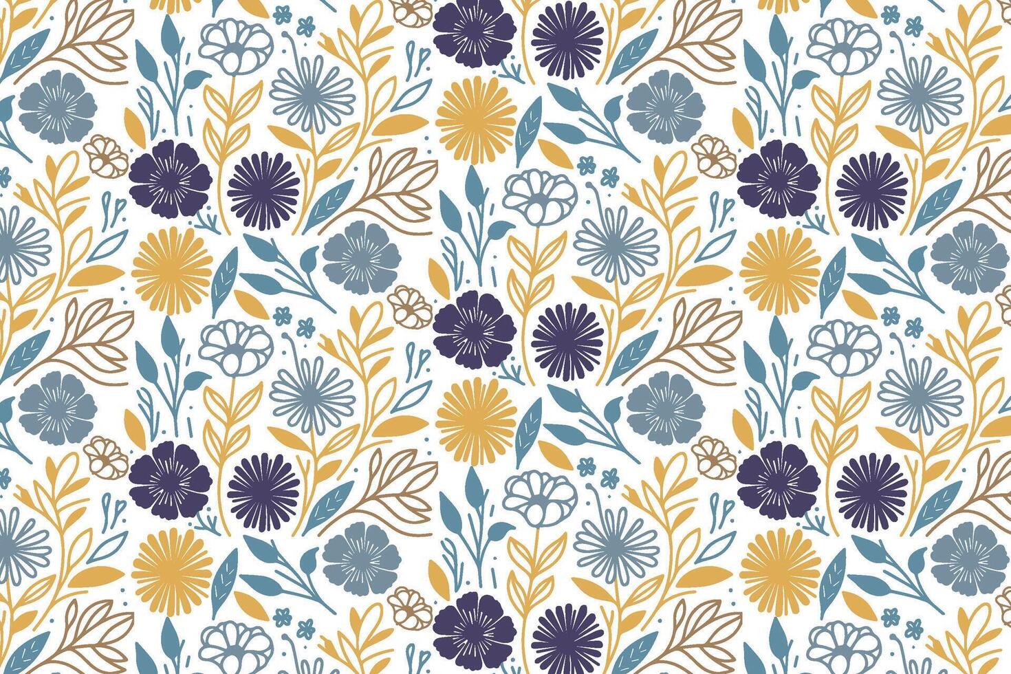 refined floral sketch pattern in single line art for luxury home textile accessories and modern wrapping vector