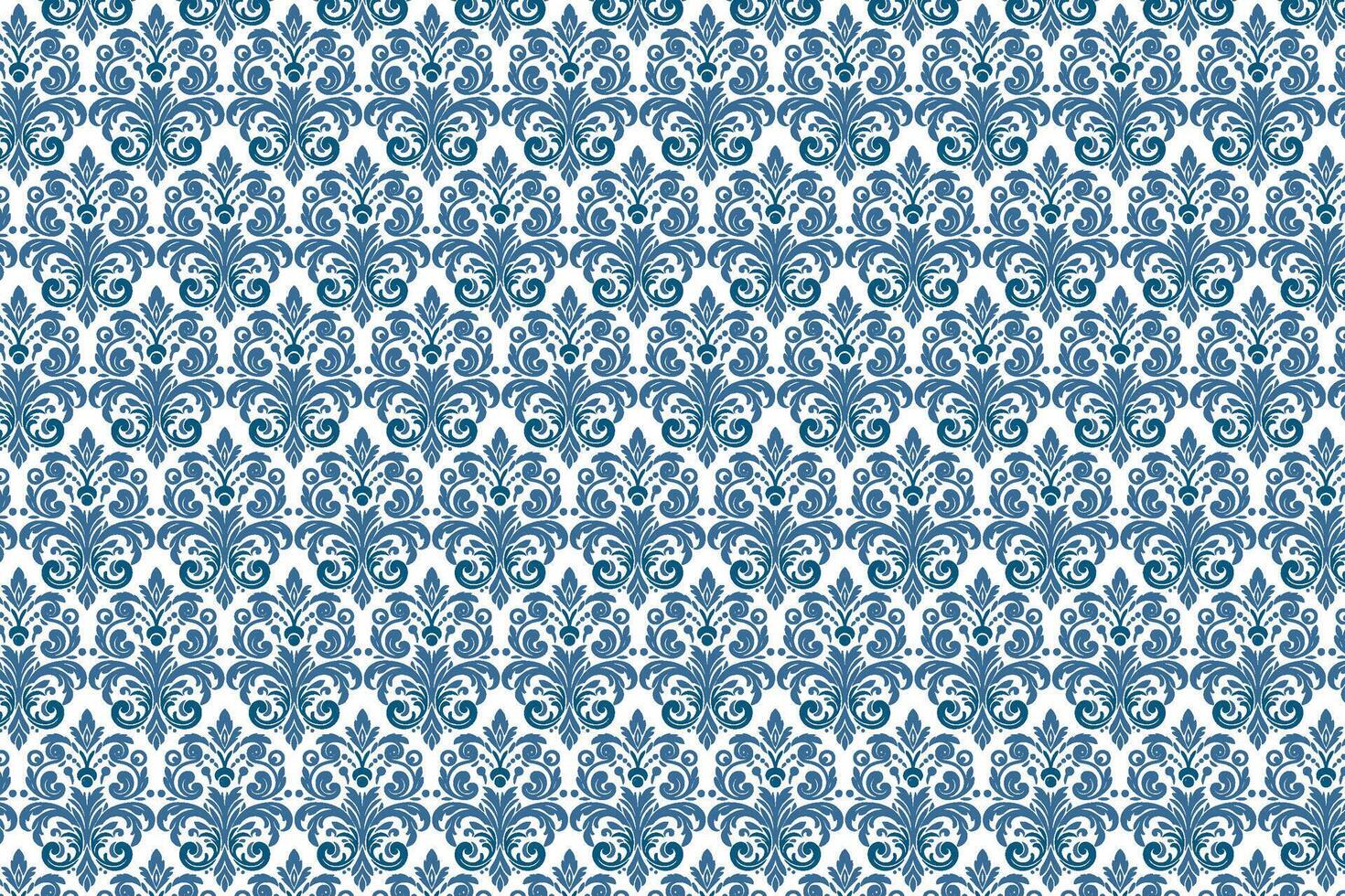 retro seamless blue ornamental pattern with intricate floral elements for fashionable home textiles and accessories vector