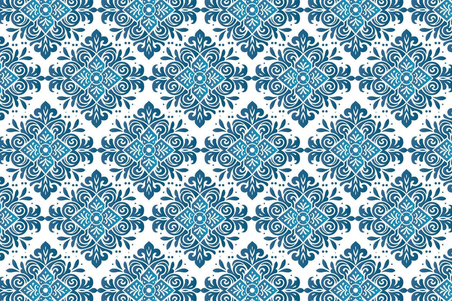arabesque seamless blue ornamental pattern with delicate floral motifs for luxurious bedsheets and decorative textiles vector