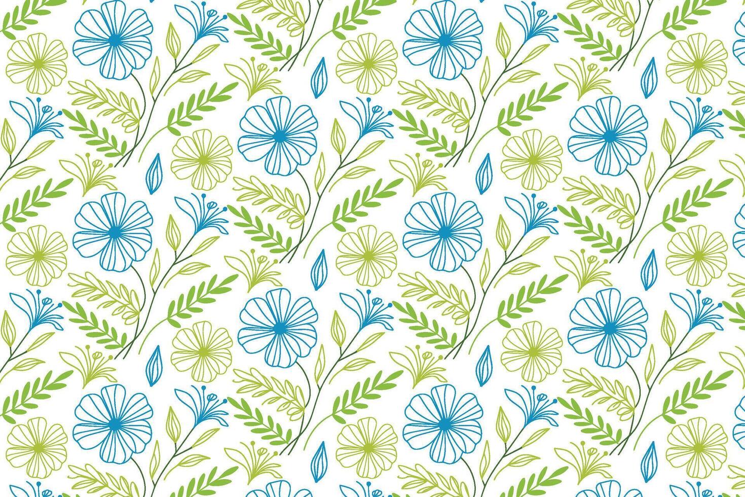 seamless abstract floral doodle pattern in line art for trendy kitchen wear and reusable textile packaging vector